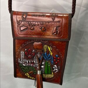 Handcrafted Brown Leather Crossbody Bag